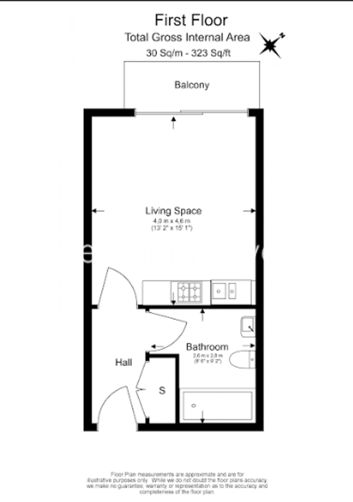 Studio flat to rent in Caspian Wharf, Yeo Street, E3-Floorplan