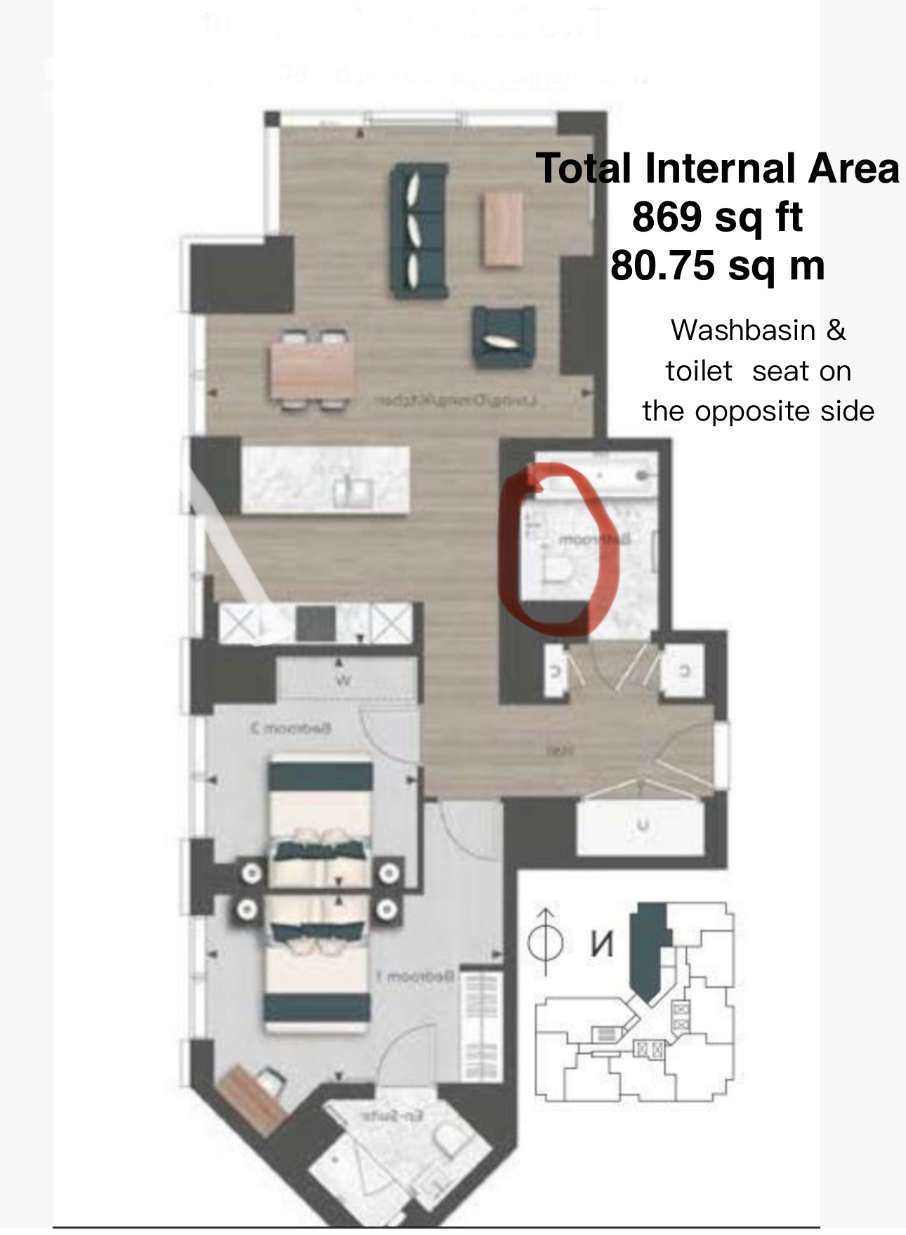 2 bedrooms flat to rent in Harcourt tower, South Quay Plaza, E14-Floorplan