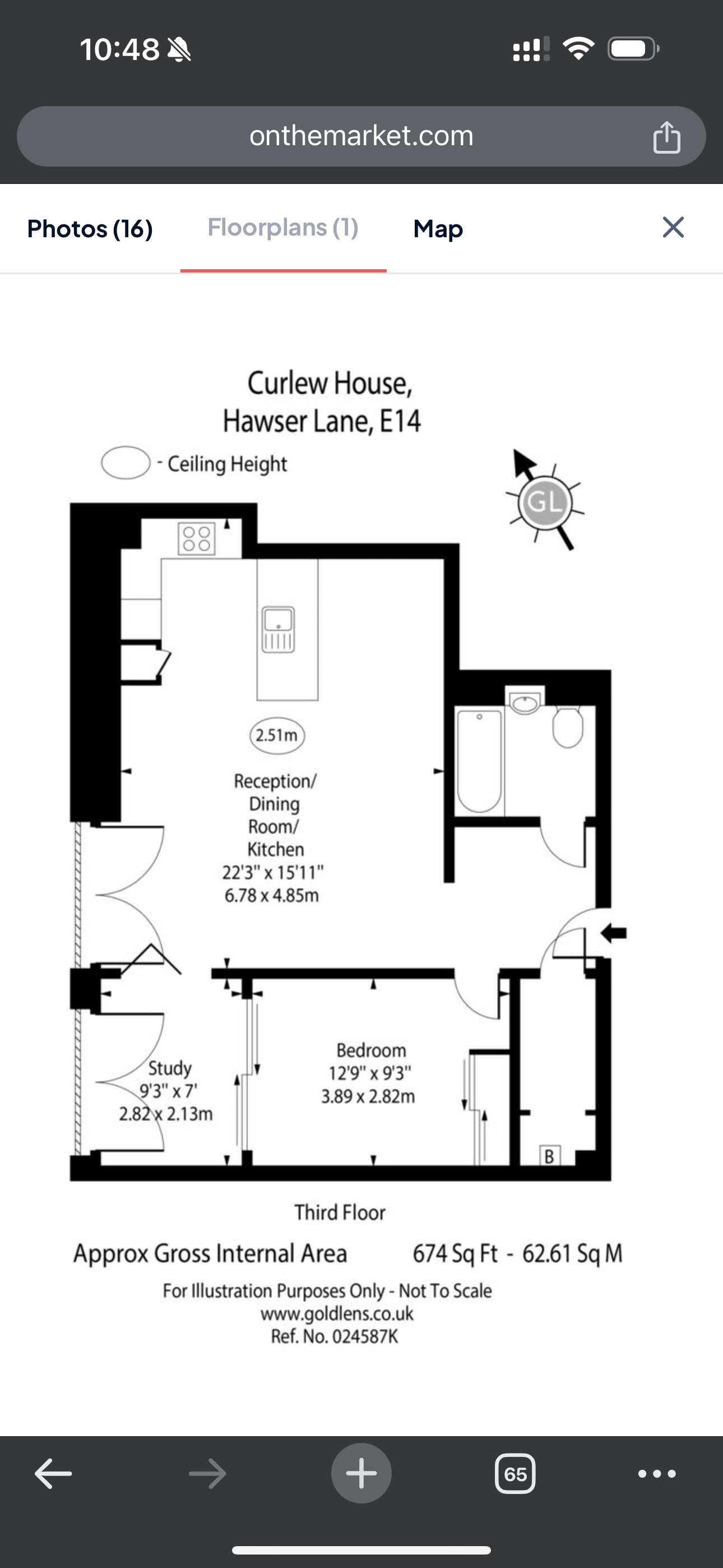 1 bedroom flat to rent in Hawser Lane, Poplar riverside, E14-Floorplan