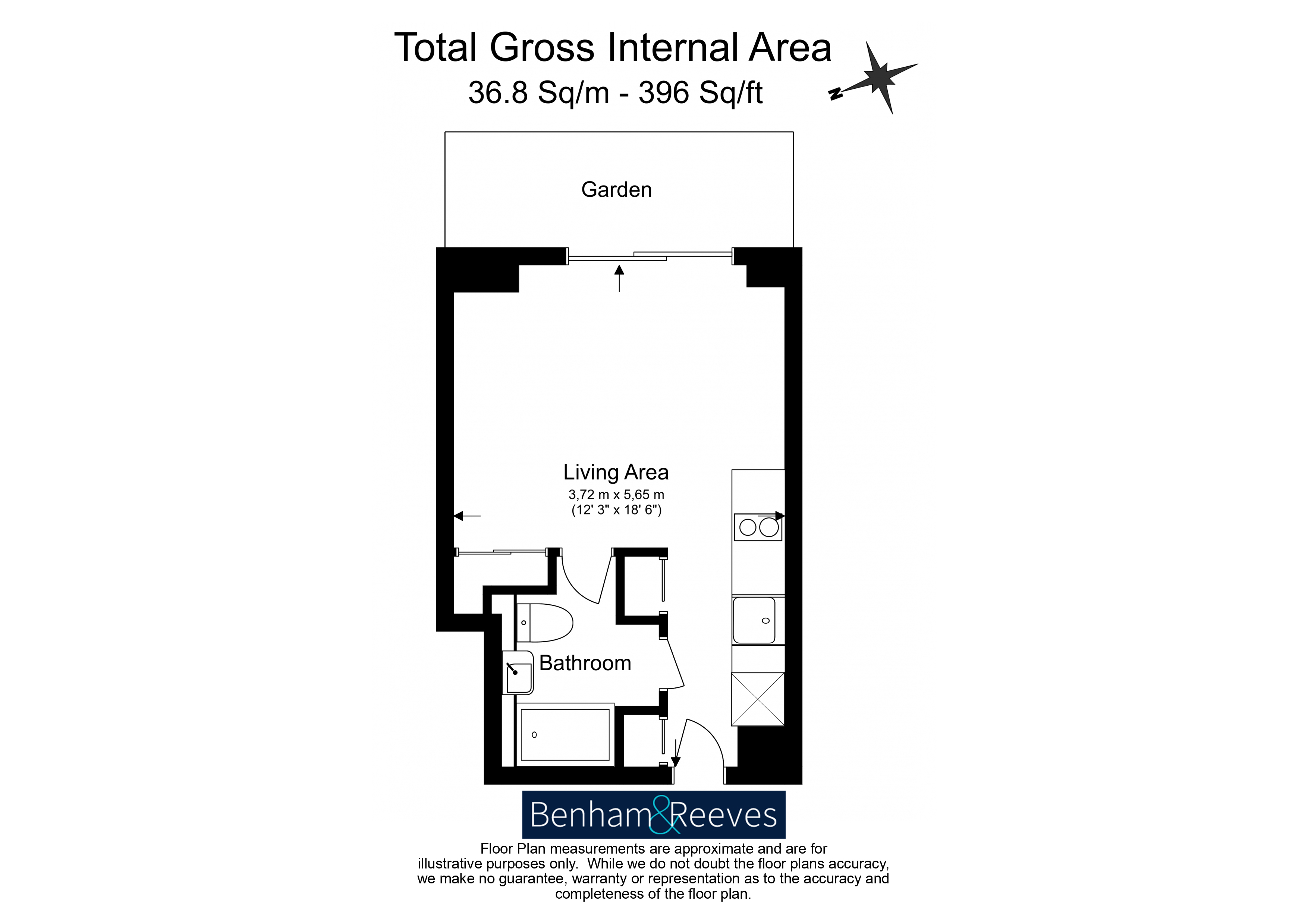 Studio flat to rent in Wards Place, Canary Wharf, E14-Floorplan