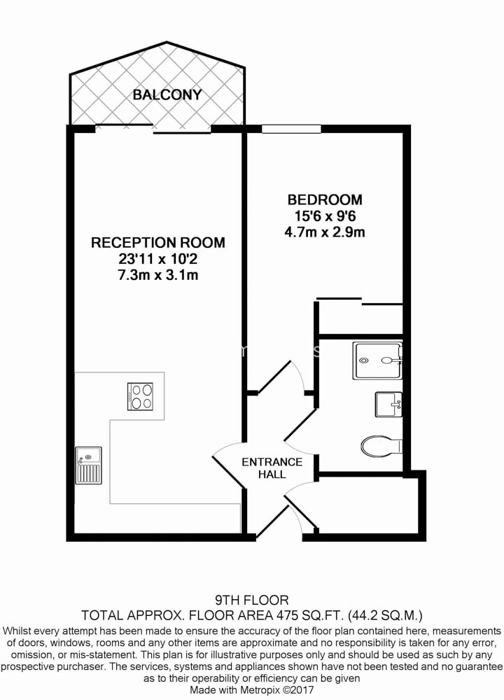 1 bedroom flat to rent in Bridges Court Road, Battersea, SW11-Floorplan