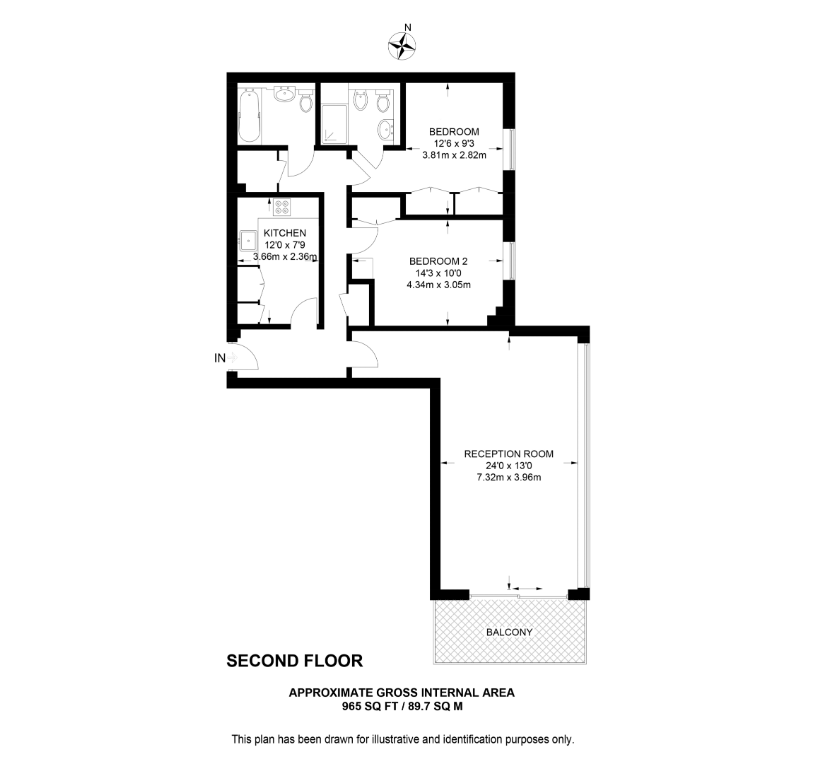 2 bedrooms flat to rent in Harbour Reach, Imperial Wharf, SW6-Floorplan