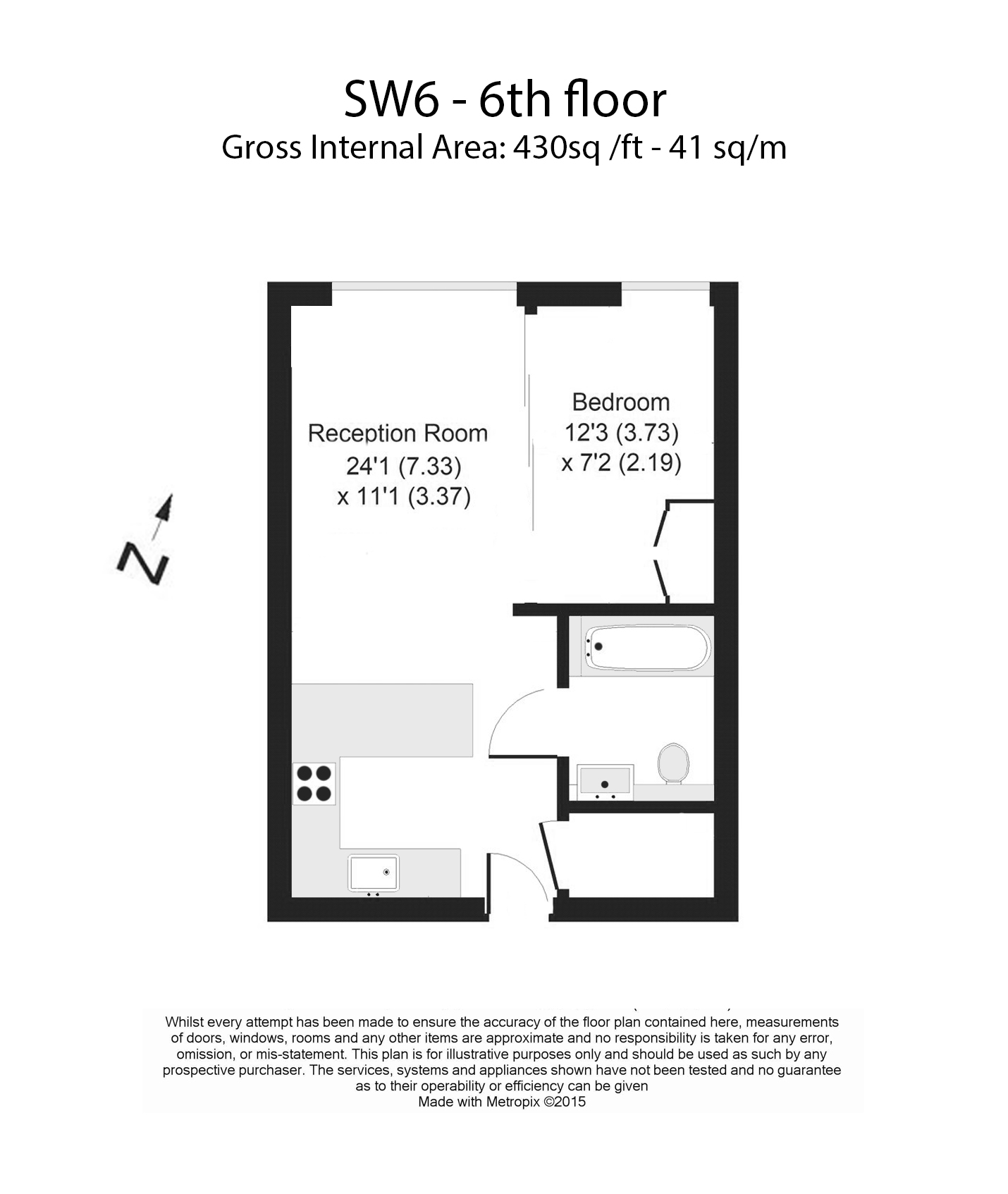 Studio flat to rent in Townmead Road, Imperial Wharf, SW6-Floorplan