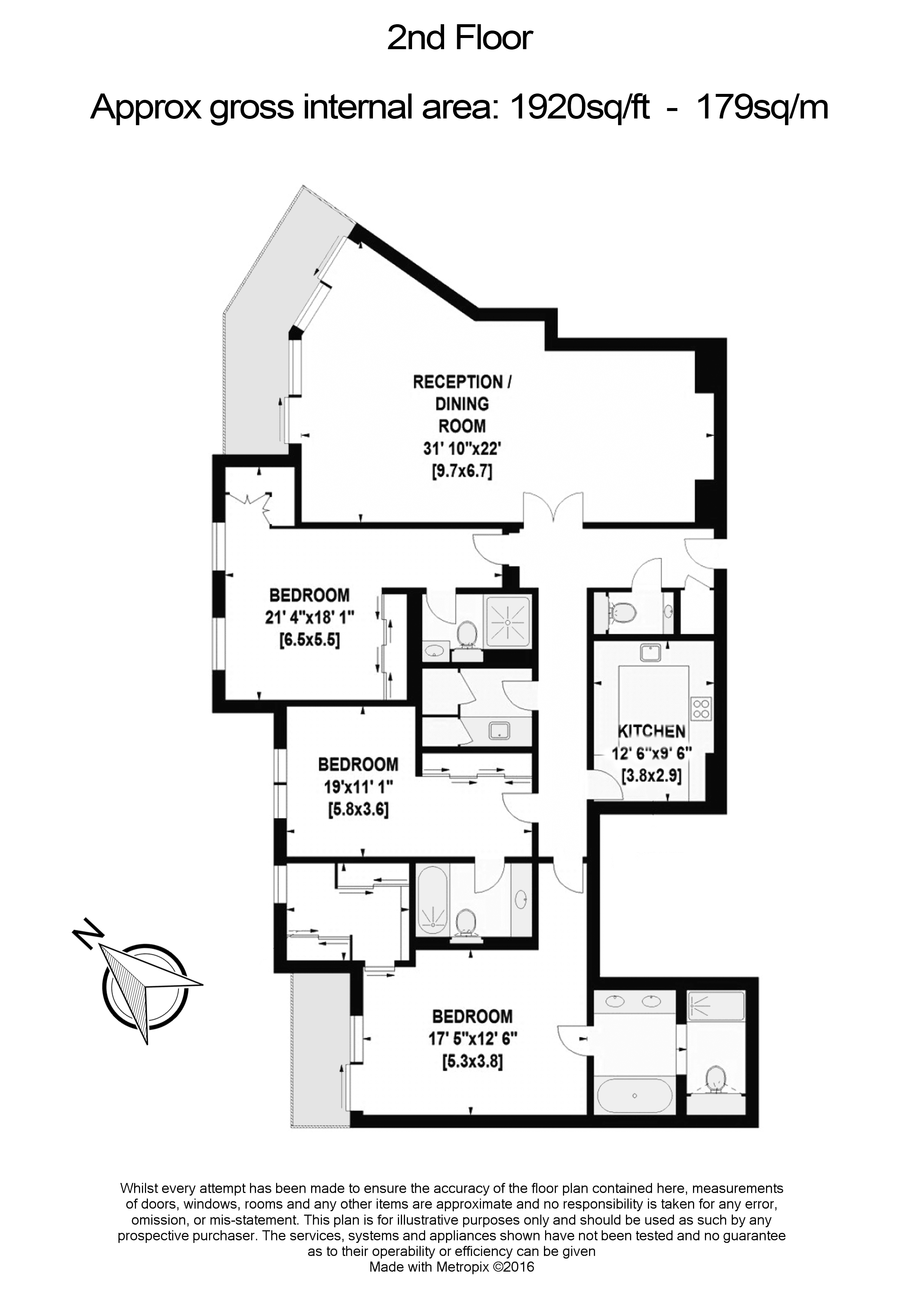 3 bedrooms flat to rent in Park Street, Chelsea Creek, SW6-Floorplan