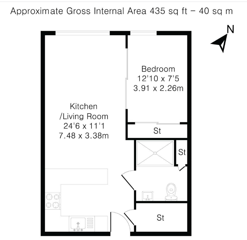 1 bedroom flat to rent in Townmead Road, Fulham, SW6-Floorplan