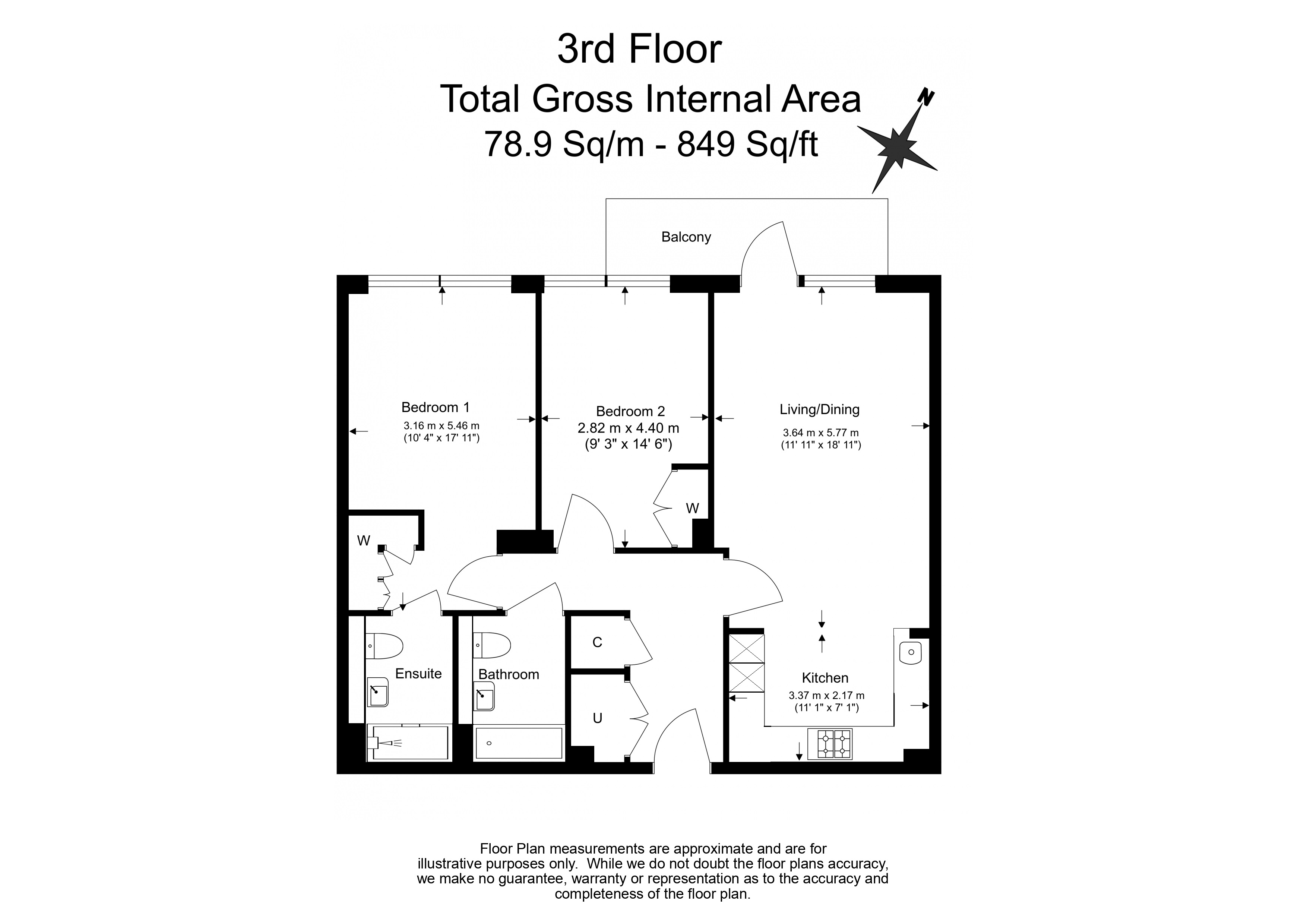 2 bedrooms flat to rent in Westwood Building, Lockgate Road, SW6-Floorplan