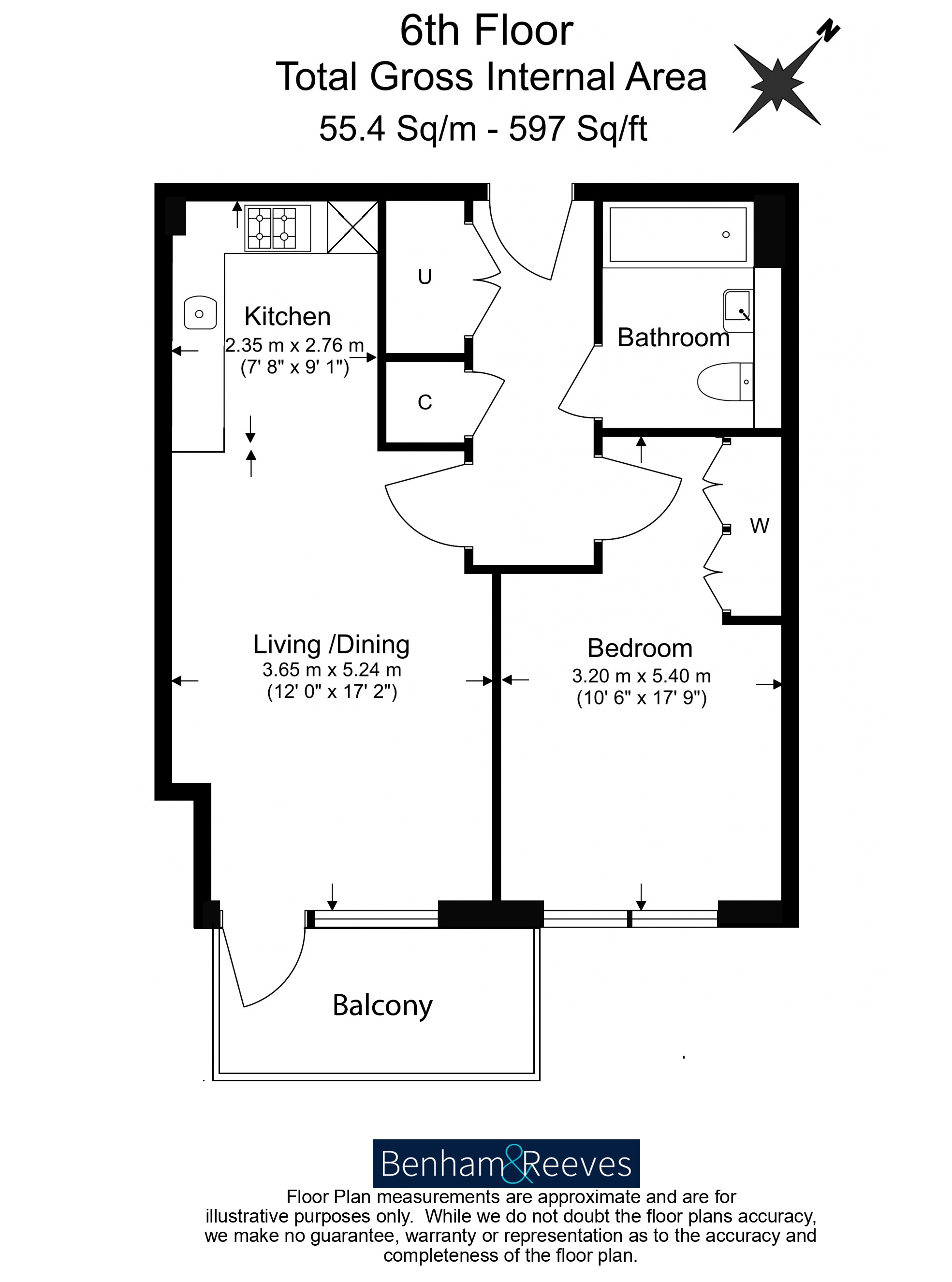 1 bedroom flat to rent in Lockgate Road, Imperial Whaf, SW6-Floorplan