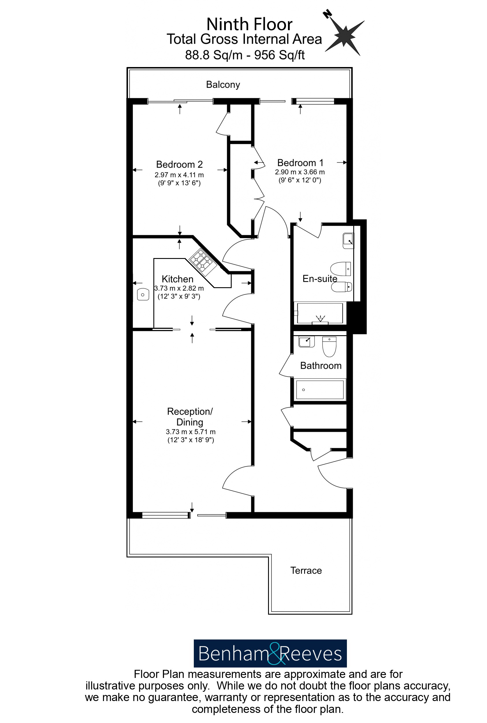 2 bedrooms flat to rent in Harbour Reach, The Boulevard,Imperial Wharf, SW6-Floorplan