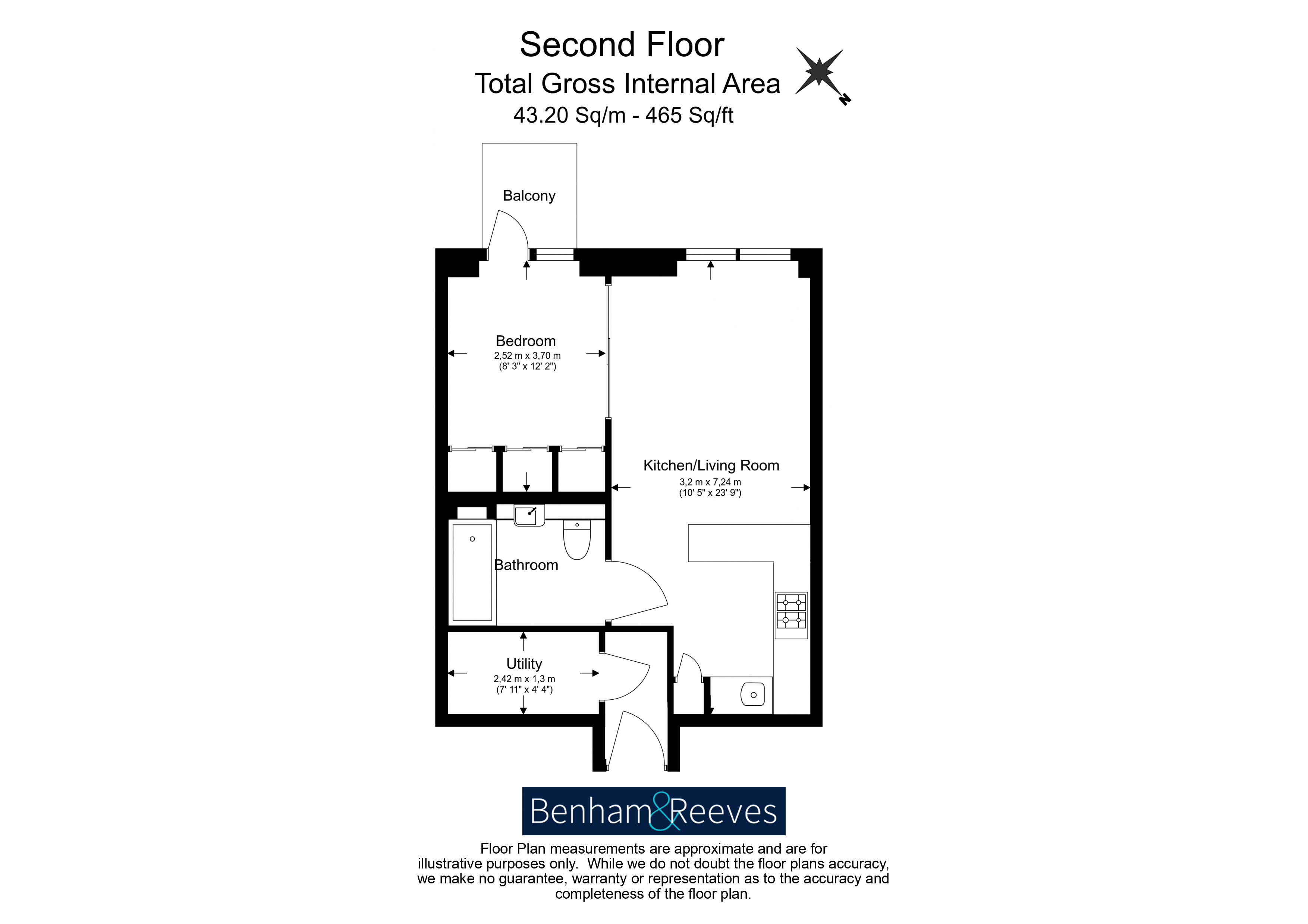 Studio flat to rent in Dockside House, Park Street, SW6-Floorplan