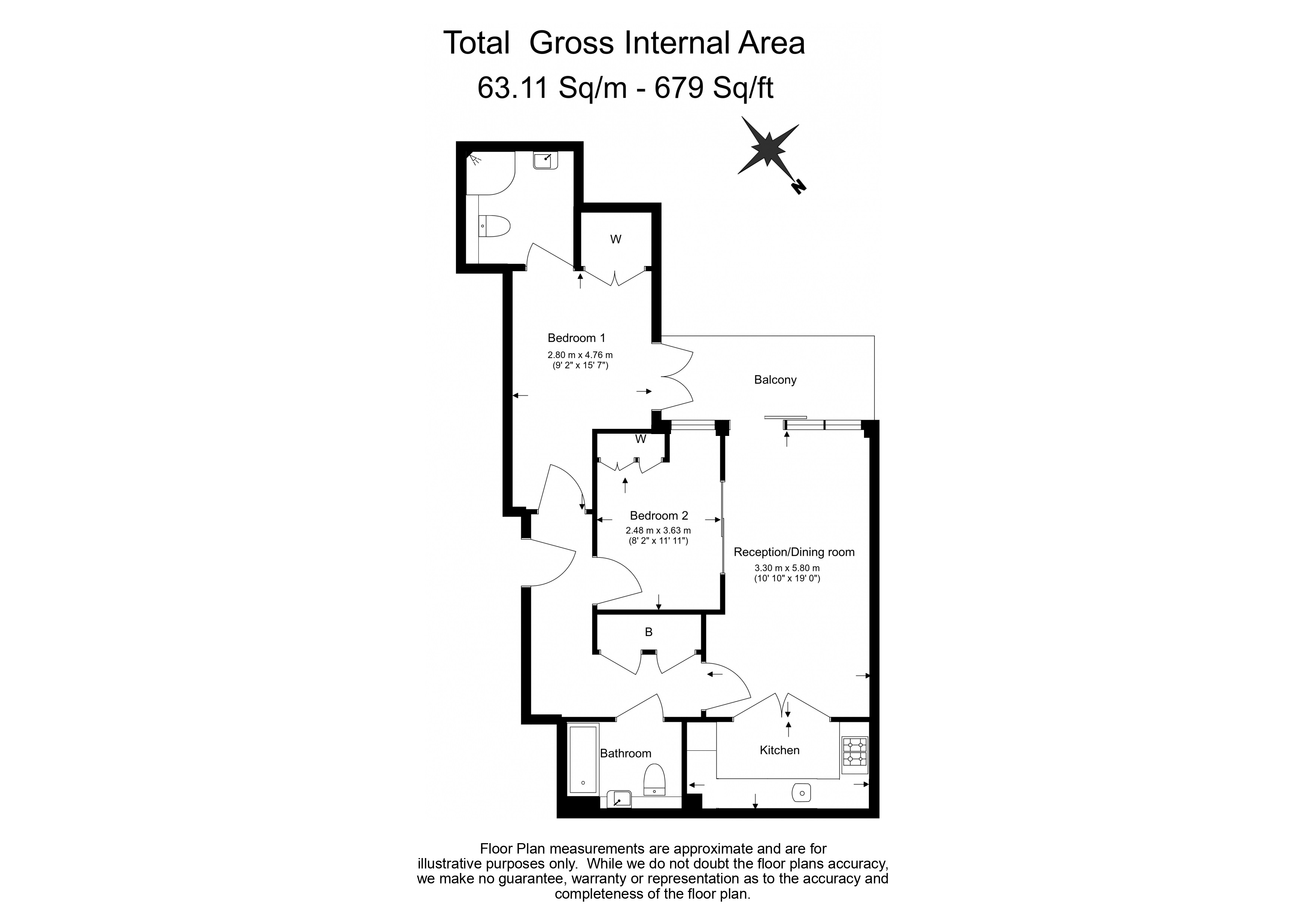 2 bedrooms flat to rent in Harbour Reach, Imperial Wharf, SW6-Floorplan