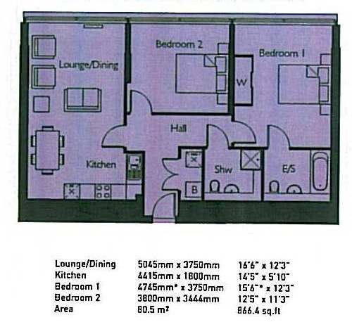 2 bedrooms flat to rent in Highbury Stadium Square, Highbury, N5-Floorplan