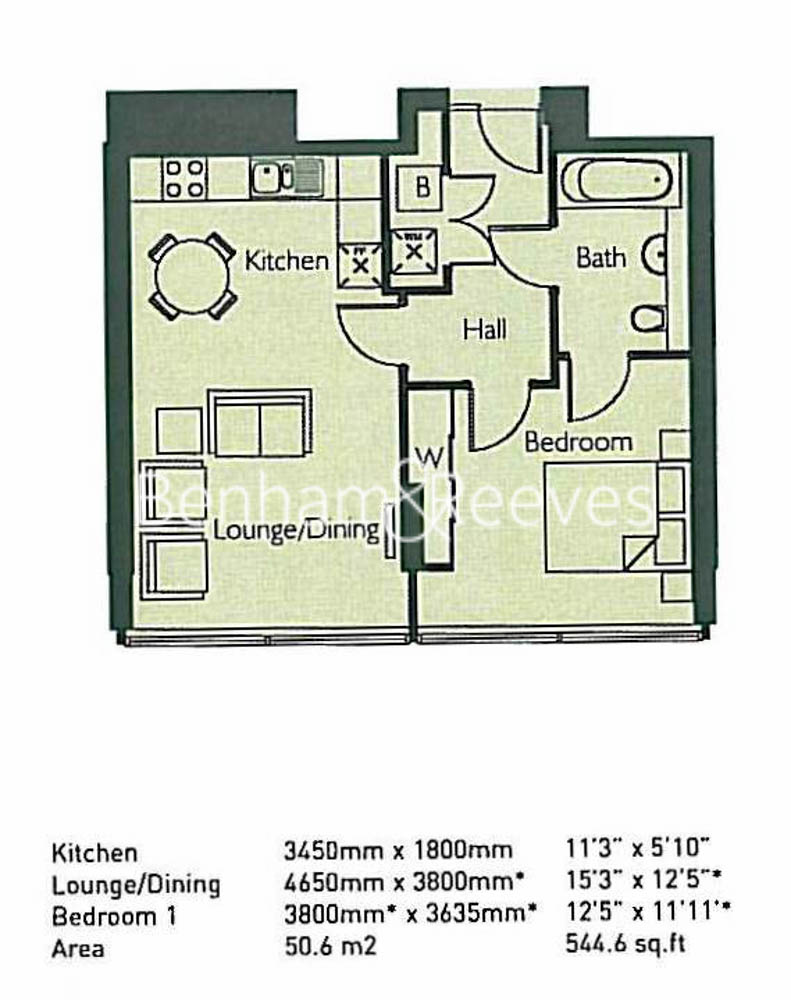 1 bedroom flat to rent in Highbury Stadium Square, Highbury, N5-Floorplan