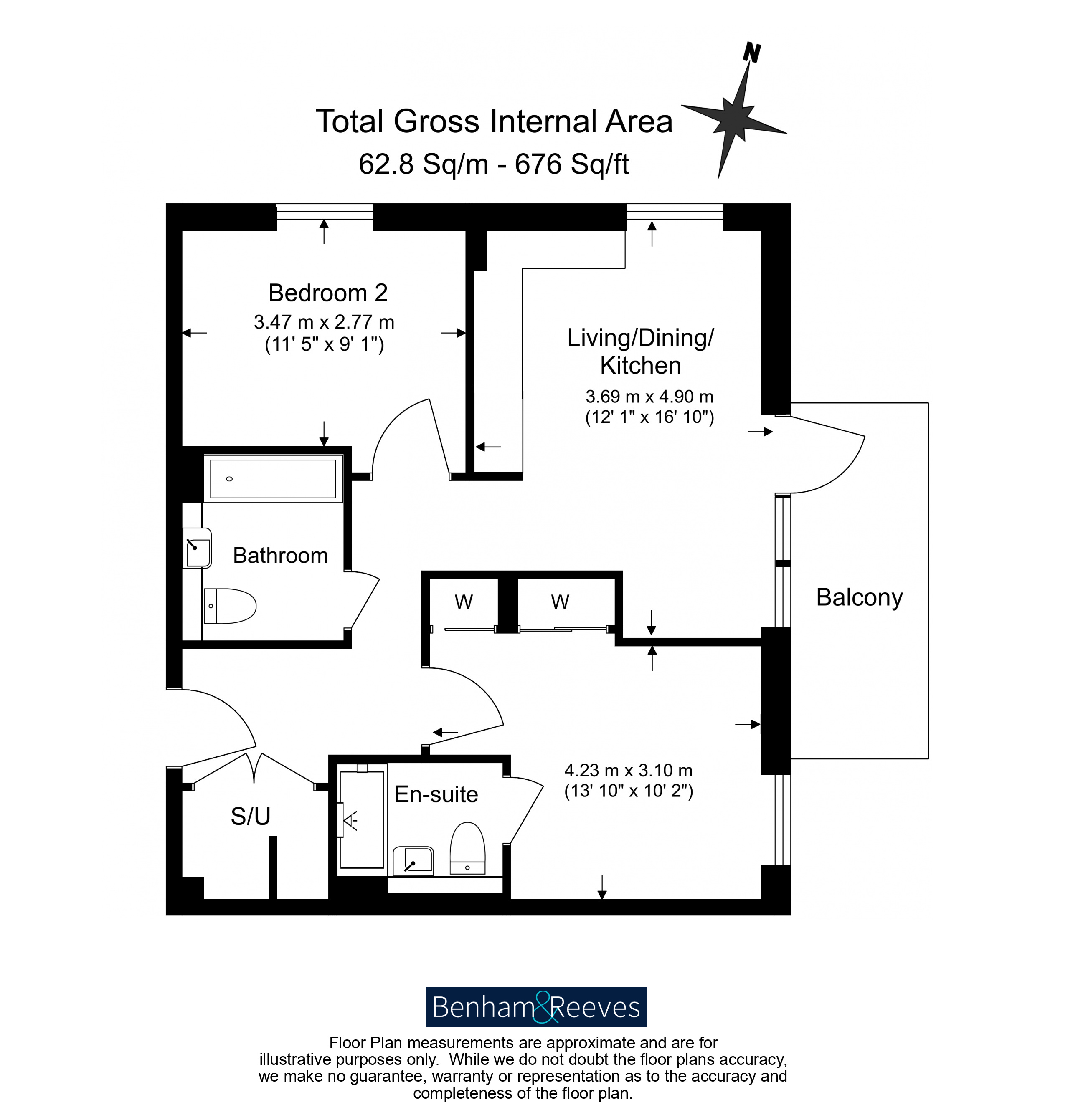 2  bedrooms flat to rent in Mary Neuner Road, Alexandra Gate, N8-Floorplan