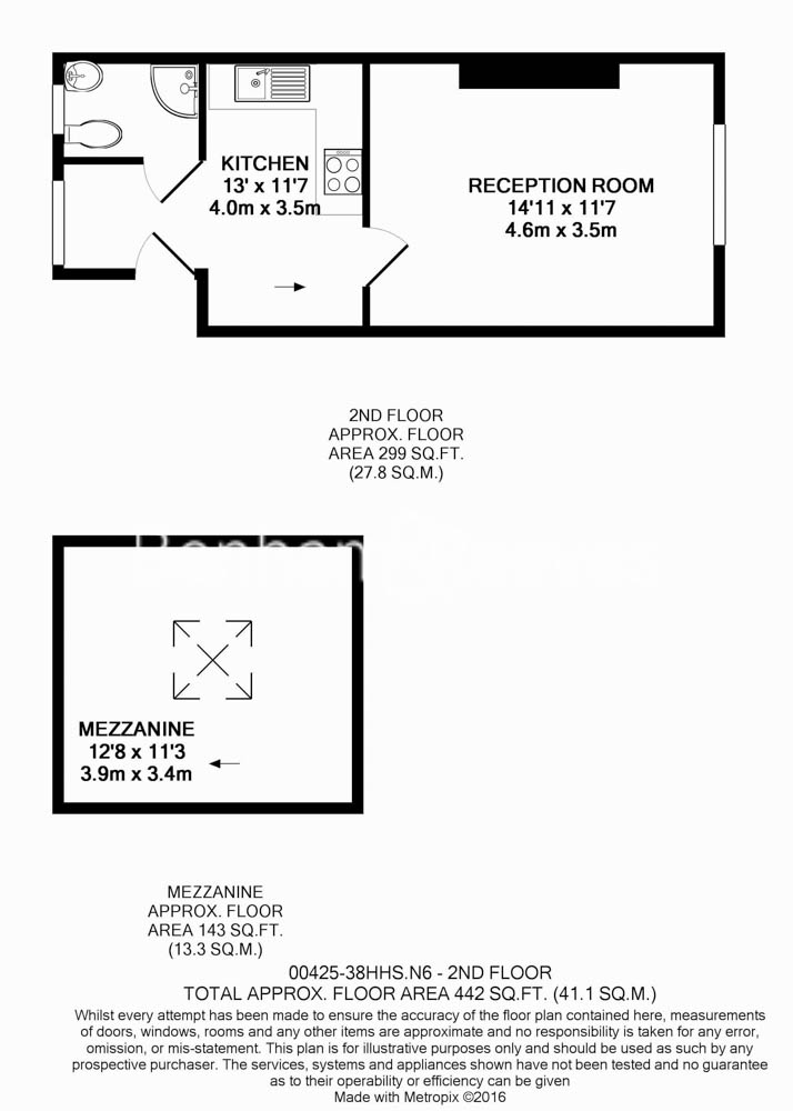 1 bedroom flat to rent in Highgate High Street, Highgate Village, N6-Floorplan