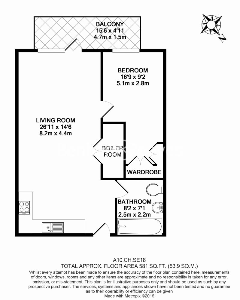 1 bedroom flat to rent in Plumstead Road, Woolwich, SE18-Floorplan