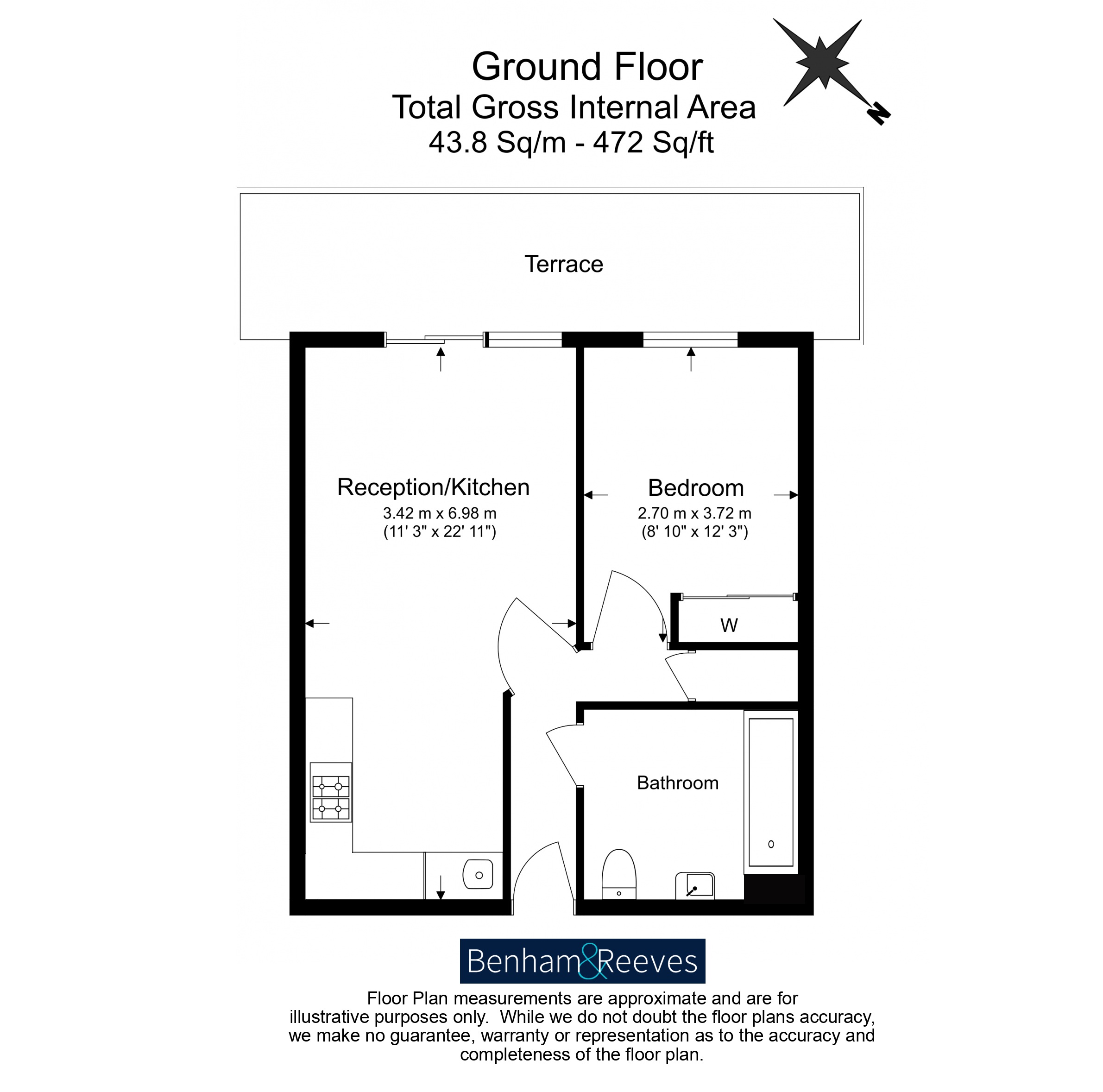 1  bedroom flat to rent in Royal Arsenal Riverside, Woolwich, SE18-Floorplan