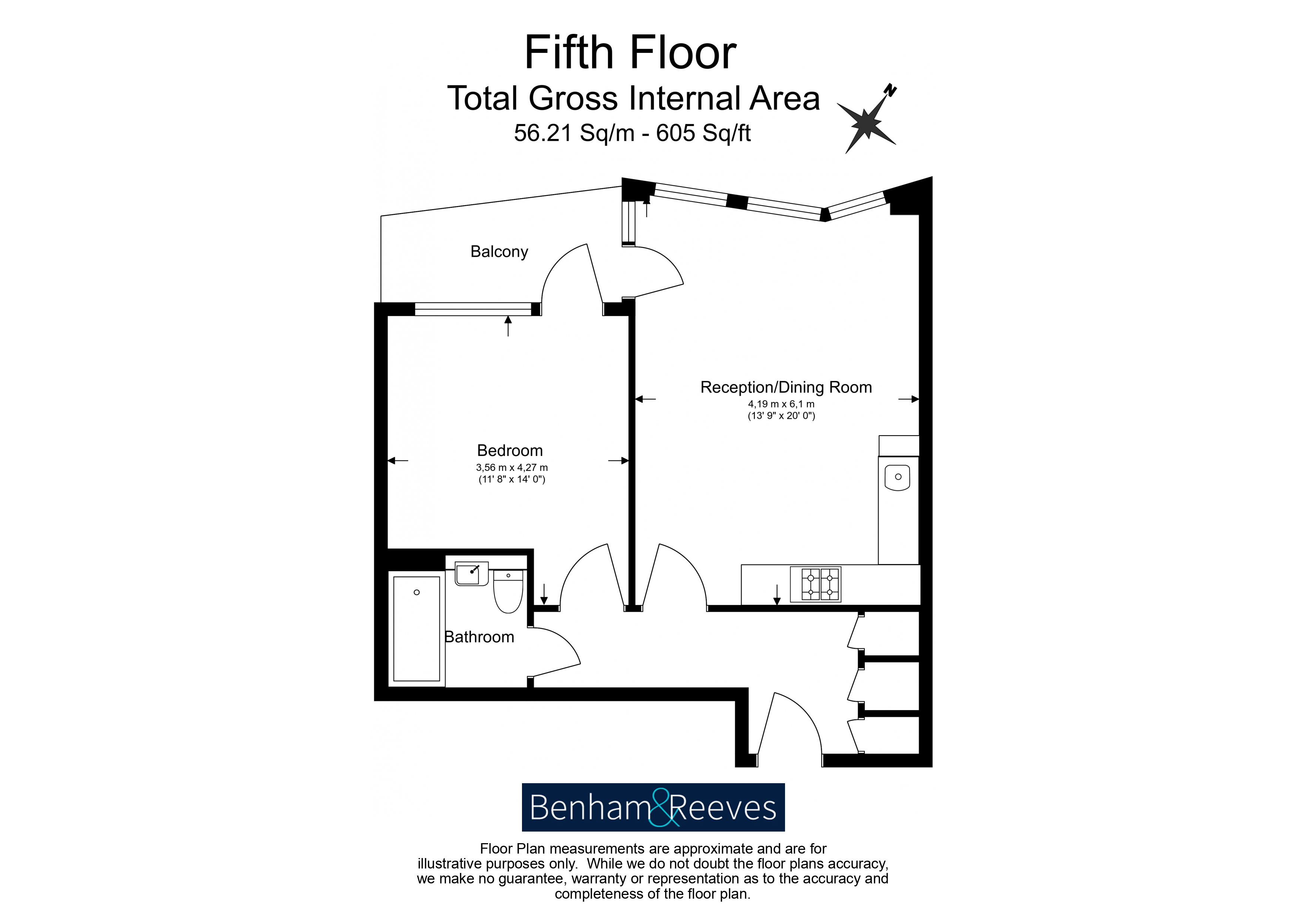 1  bedroom flat to rent in Cable Walk, Enderby Wharf Greenwich, SE10-Floorplan