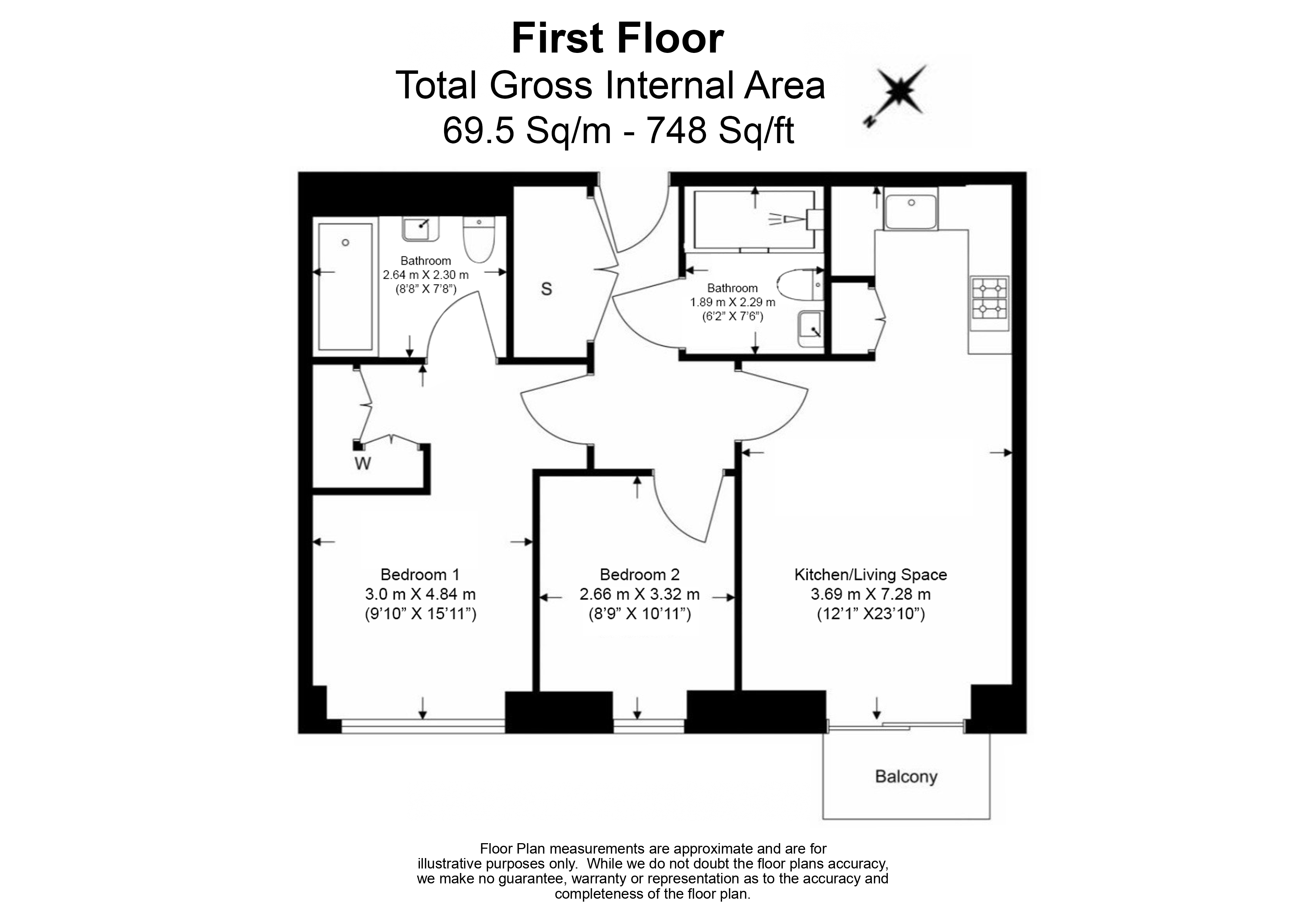 2 bedrooms flat to rent in Royal Arsenal Riverside, Woolwich, SE18-Floorplan