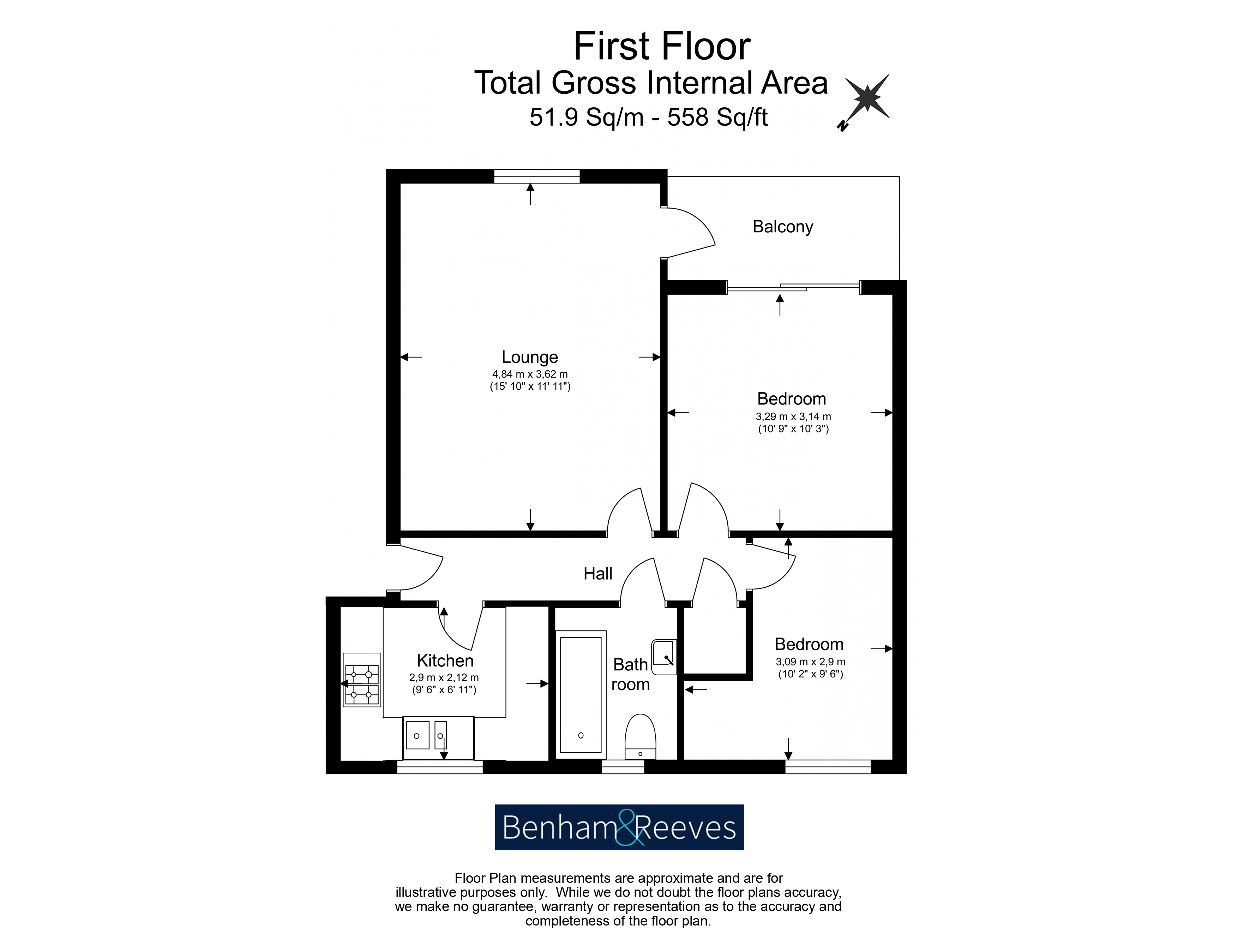 2 bedrooms flat to rent in Pier Way, Woolwich, SE28-Floorplan