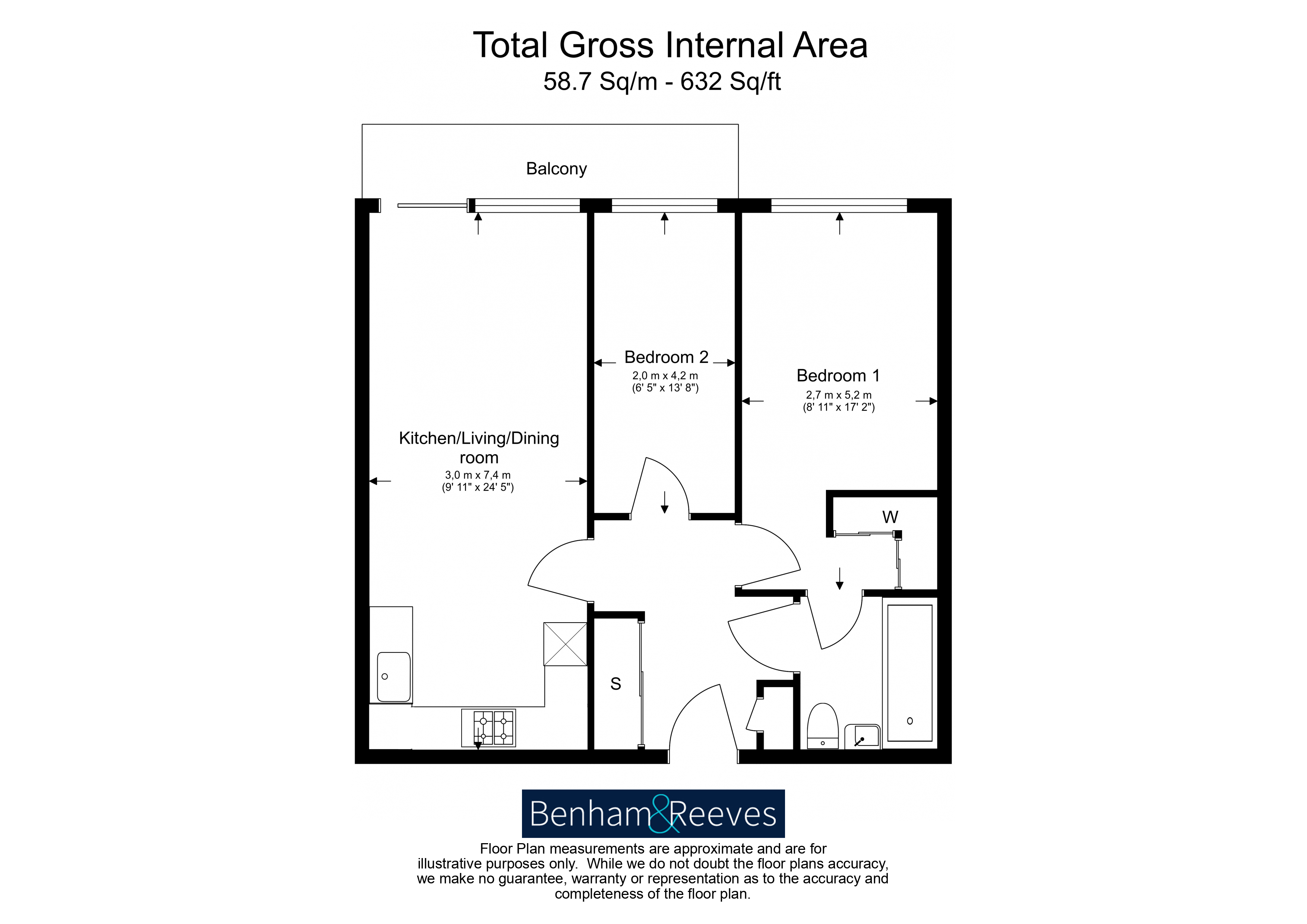 2 bedrooms flat to rent in Royal Arsenal Riverside, Duke of Wellington Avenue, SE18-Floorplan