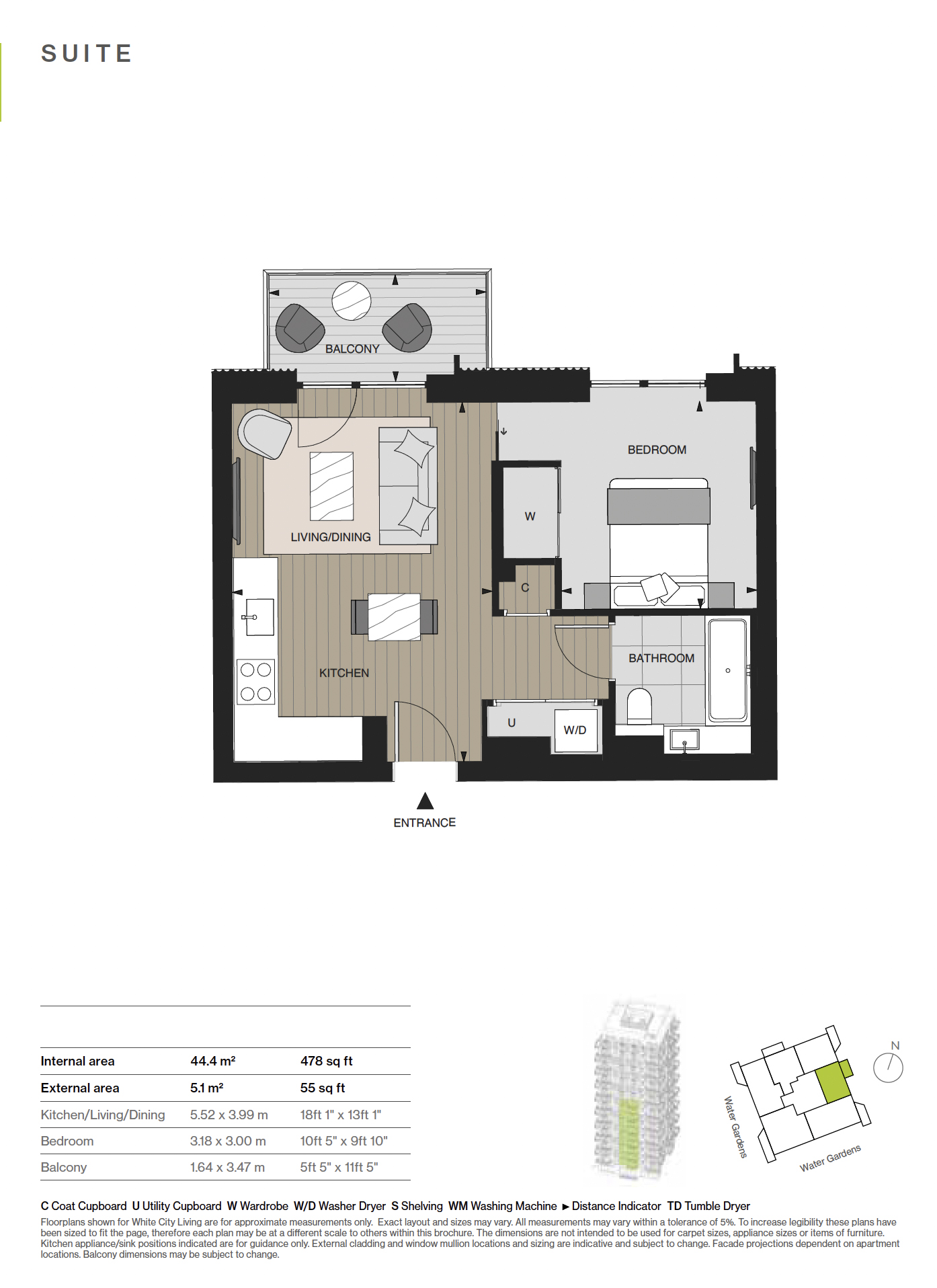 1 bedroom flat to rent in White City Living, Cascade Apartments, Cascade Way, White City W12-Floorplan