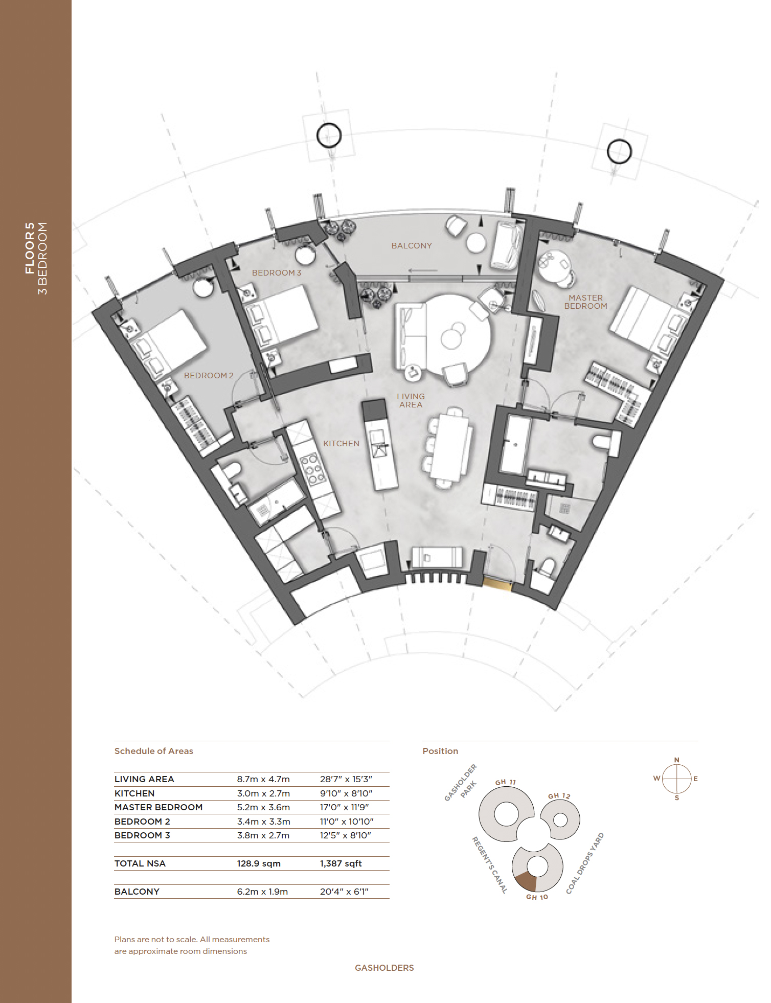 3 bedrooms flat to rent in Lewis Cubitt Square, Kings Cross, N1C-Floorplan