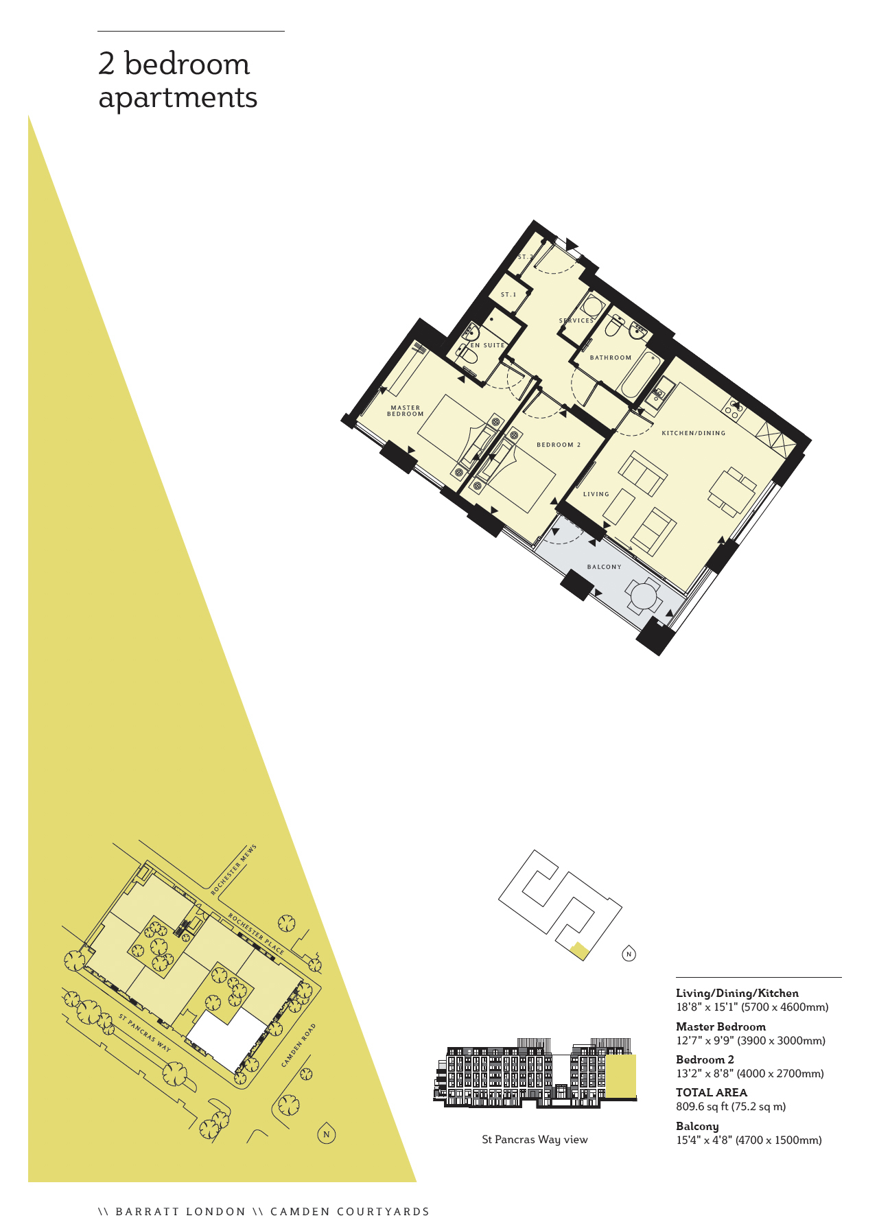 2 bedrooms flat to rent in St. Pancras Way, Camden, NW1-Floorplan