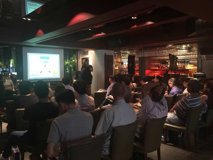 Penny speaking at a property investment seminar in Hong Kong